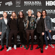 Rami Jaffee, Chris Shiflett, Pat Smear, Dave Grohl, Taylor Hawkins, and Nate Mendel of Foo Fighters